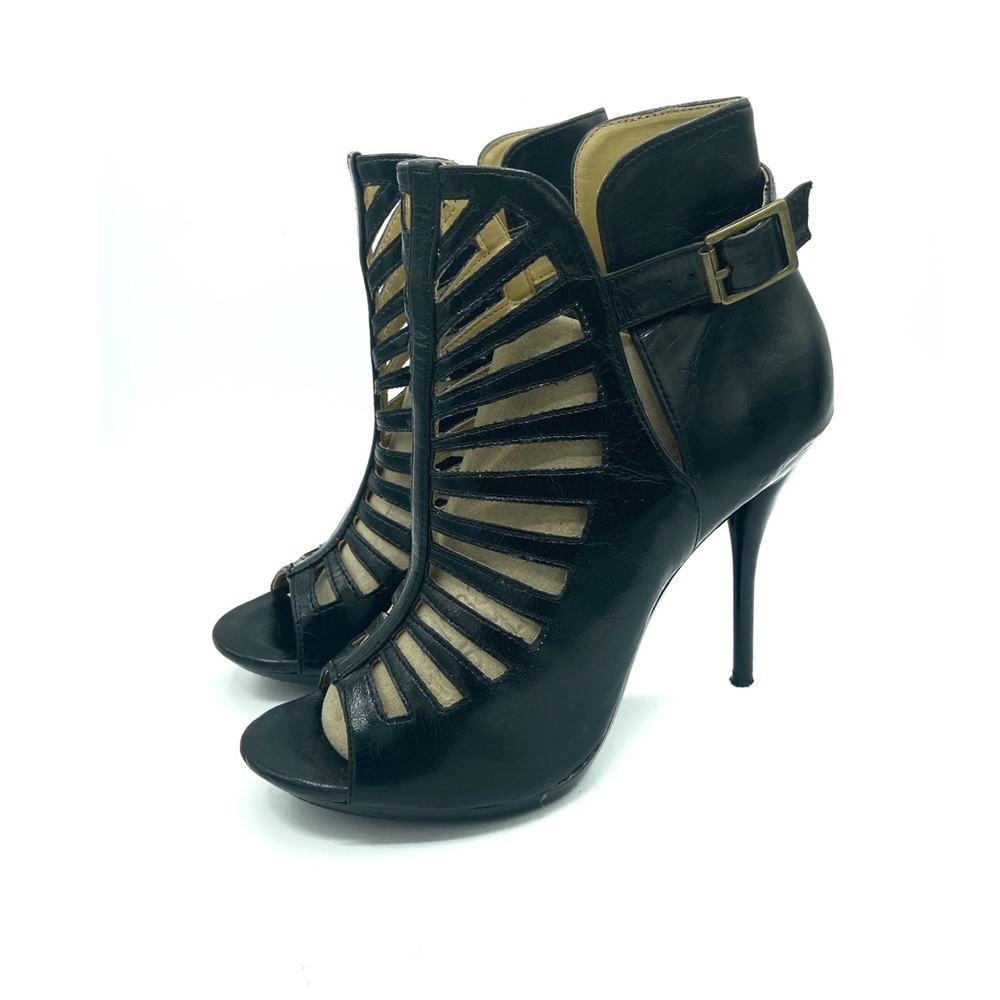 Promise black bootie heels sz 7